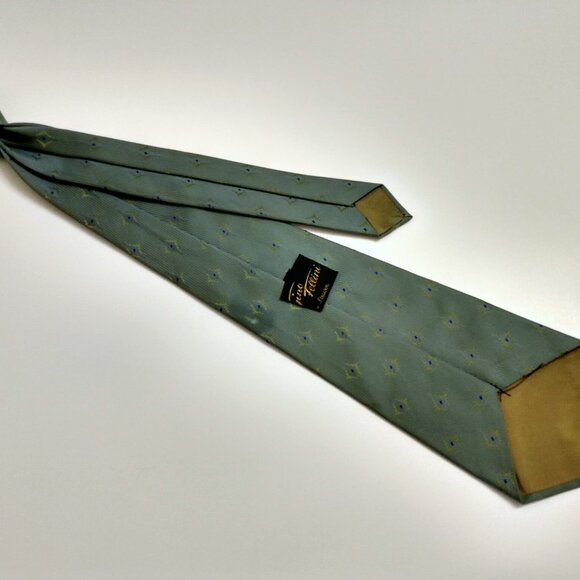 Vintage Green Clip On NeckTie Gino Fellini Struser MCM 60s 70s Retro Tie - Picture 2 of 9